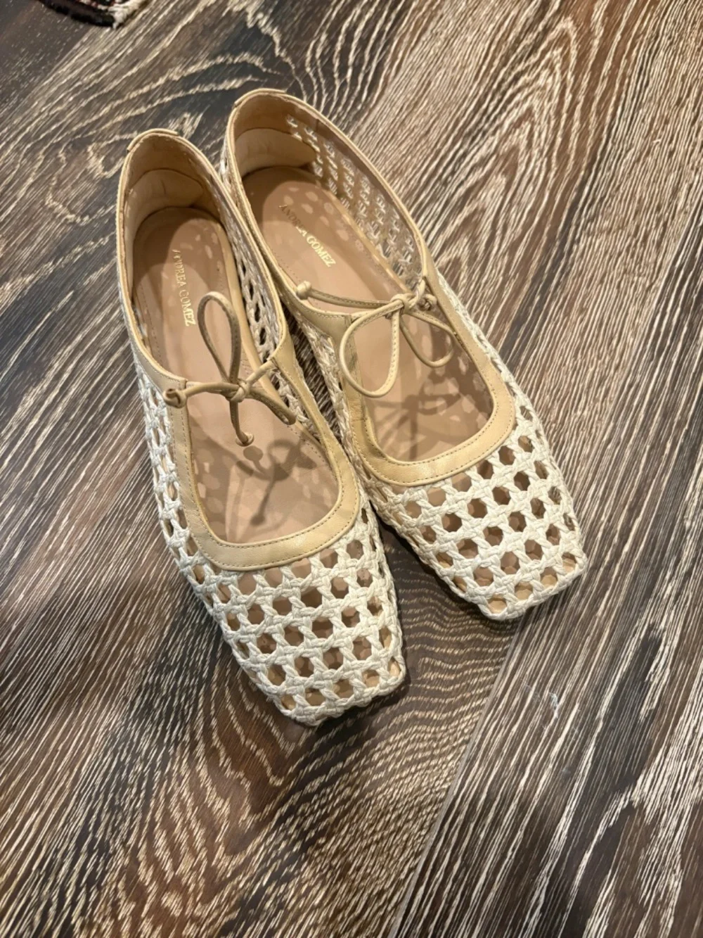 Andrea Gomez Amelia Flats iin Raffia Natural - Size 38.5